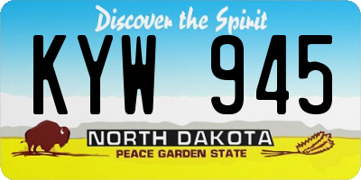 ND license plate KYW945