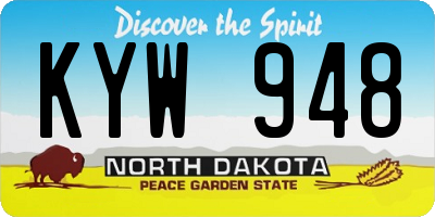 ND license plate KYW948