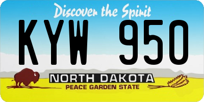 ND license plate KYW950