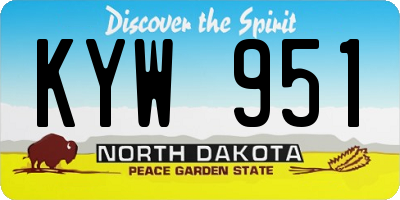 ND license plate KYW951