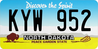 ND license plate KYW952