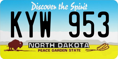 ND license plate KYW953