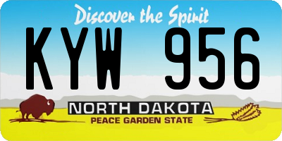 ND license plate KYW956