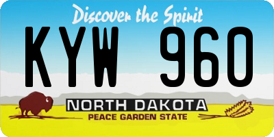 ND license plate KYW960