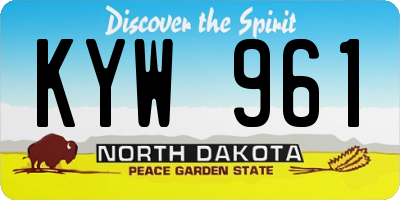 ND license plate KYW961