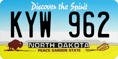 ND license plate KYW962