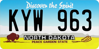 ND license plate KYW963