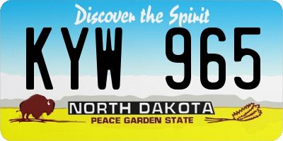 ND license plate KYW965