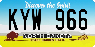 ND license plate KYW966