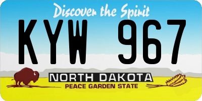 ND license plate KYW967
