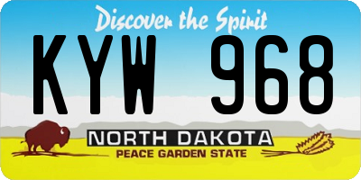 ND license plate KYW968
