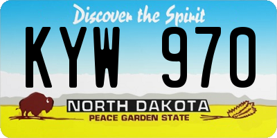 ND license plate KYW970