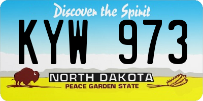 ND license plate KYW973