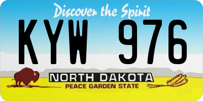 ND license plate KYW976