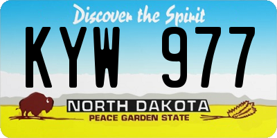 ND license plate KYW977