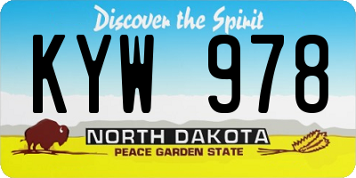 ND license plate KYW978