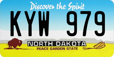 ND license plate KYW979