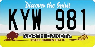 ND license plate KYW981