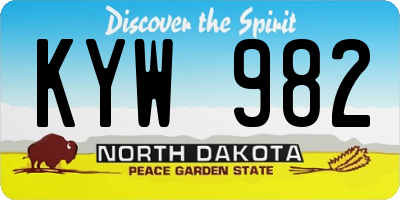 ND license plate KYW982
