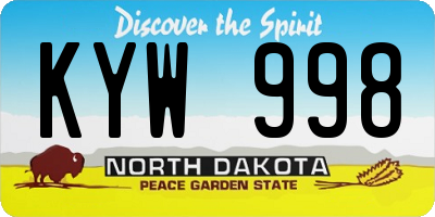 ND license plate KYW998