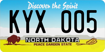 ND license plate KYX005