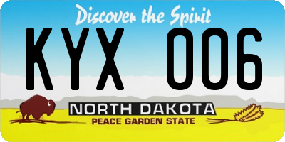 ND license plate KYX006