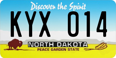 ND license plate KYX014
