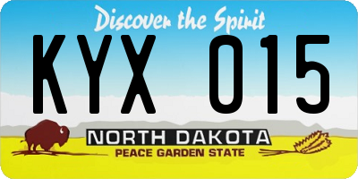 ND license plate KYX015