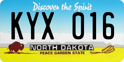 ND license plate KYX016