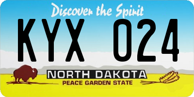 ND license plate KYX024