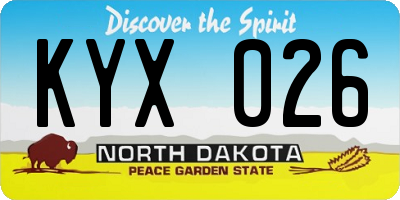 ND license plate KYX026