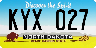 ND license plate KYX027