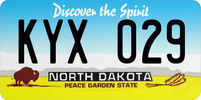 ND license plate KYX029