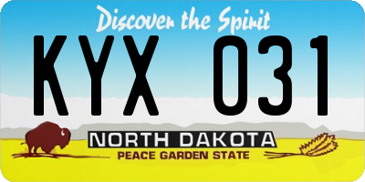 ND license plate KYX031