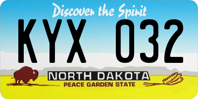 ND license plate KYX032