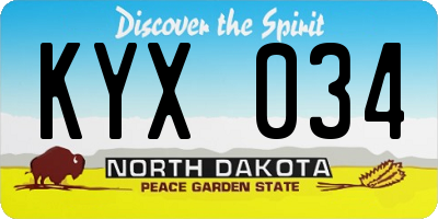 ND license plate KYX034