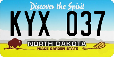 ND license plate KYX037