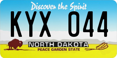 ND license plate KYX044