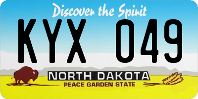 ND license plate KYX049