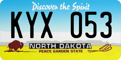 ND license plate KYX053