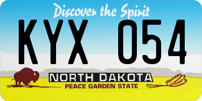 ND license plate KYX054