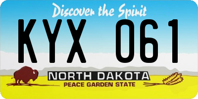 ND license plate KYX061