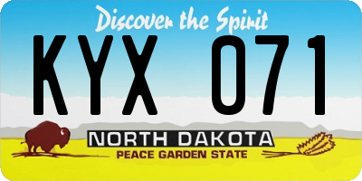 ND license plate KYX071