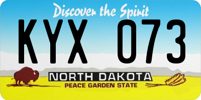 ND license plate KYX073