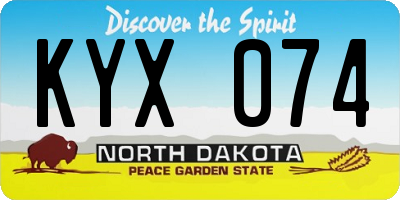 ND license plate KYX074