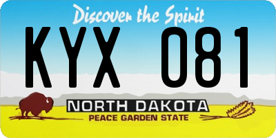 ND license plate KYX081