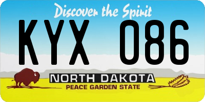 ND license plate KYX086