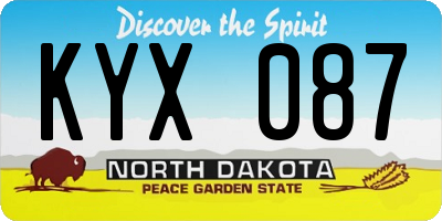 ND license plate KYX087