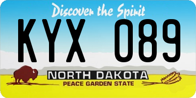 ND license plate KYX089