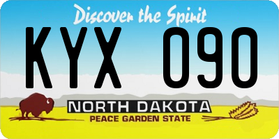 ND license plate KYX090